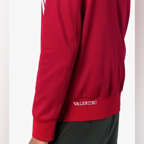 VALENTINO Archive men’s Track Jacket red white stripes bands made in Italy US 46 - Picture 5 of 16
